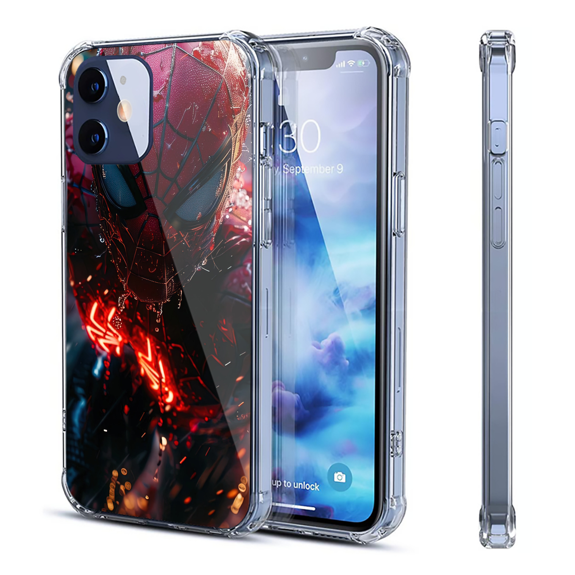（画像用） Spider Man スパイダーマン 【iPhone 12シリーズ対応】透明スマホケース（クリアソフトケース）